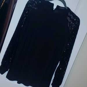 Womens Top Lace Sleeves